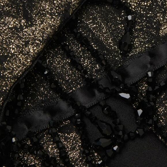 Aidan Mattox Jacquard Scoop Neckline Sleeveless Beaded Fringe Trim Dress Size 0 - Picture 12 of 16